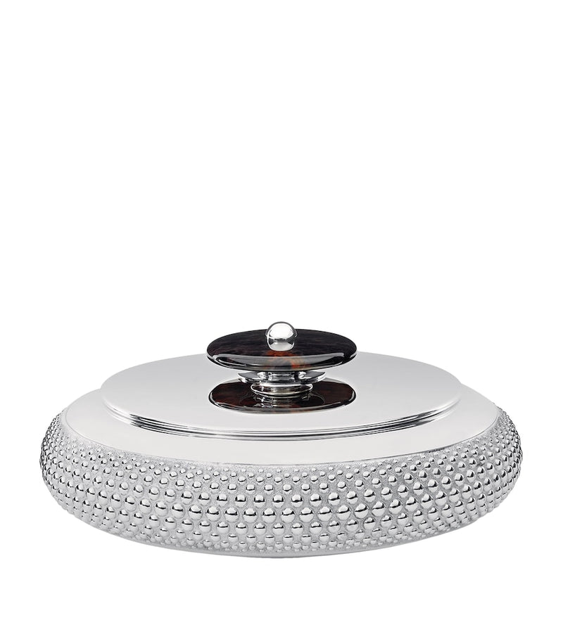 Christofle Silver Plated Perles Box decorative vanity accessory - British product