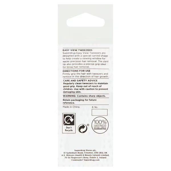 Superdrug Easy View tweezers slant tip (British brand)