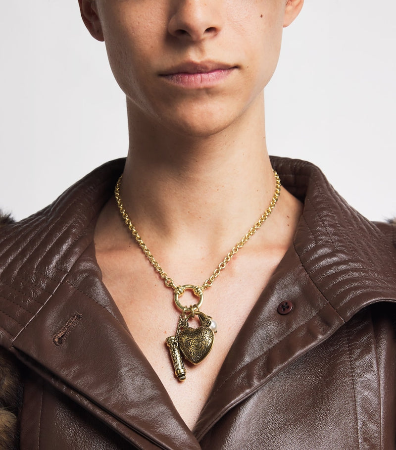 Chloé Victorian charm brass necklace - British product