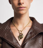 Chloé Victorian charm brass necklace - British product