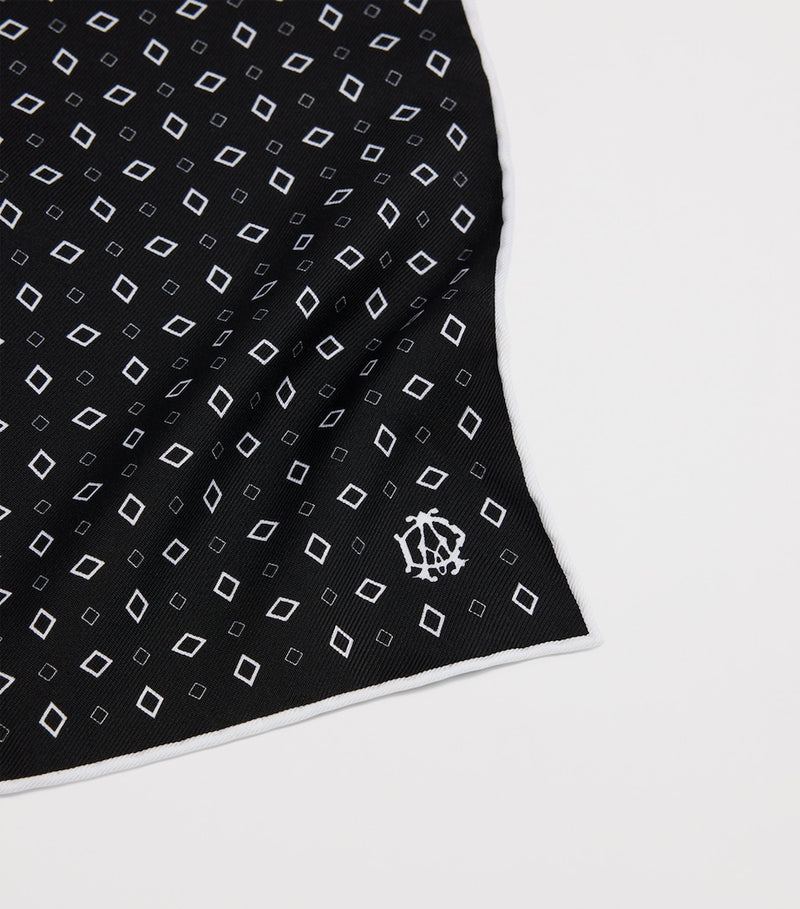 Dunhill mulberry silk polka dot pocket square (British brand)