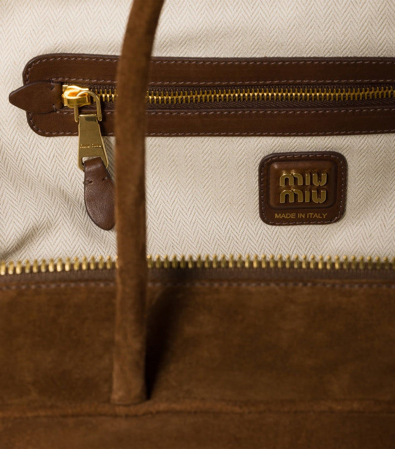 Miu Miu suede Beau top-handle bag in goat skin - British product