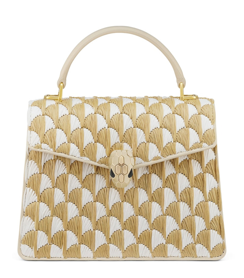 Bvlgari Serpenti Forever top-handle bag medium Calla raffia - British product