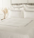 Frette basketweave embroidered super king flat sheet set 270cm x 230cm - British product