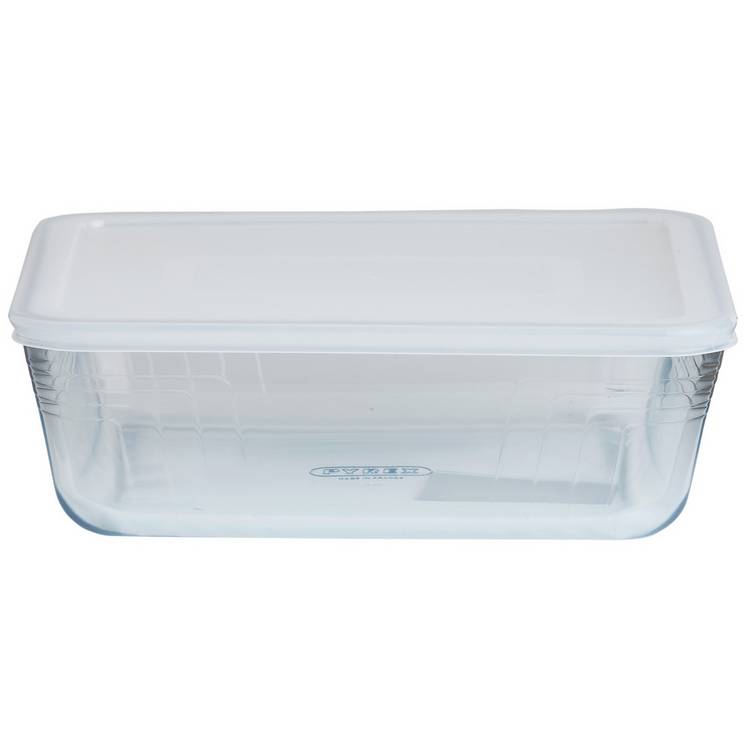 Pyrex set of 2 glass roasters with plastic lids, UK version