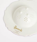 Bone China Tea Strainer with Floral and Fauna Design Approximately 12cm Wide x 3cm High