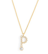 Harrods Sophie Bille Brahe Yellow Gold and Diamond Soprano 'P' Necklace 43cm- Buy online at McGrocer