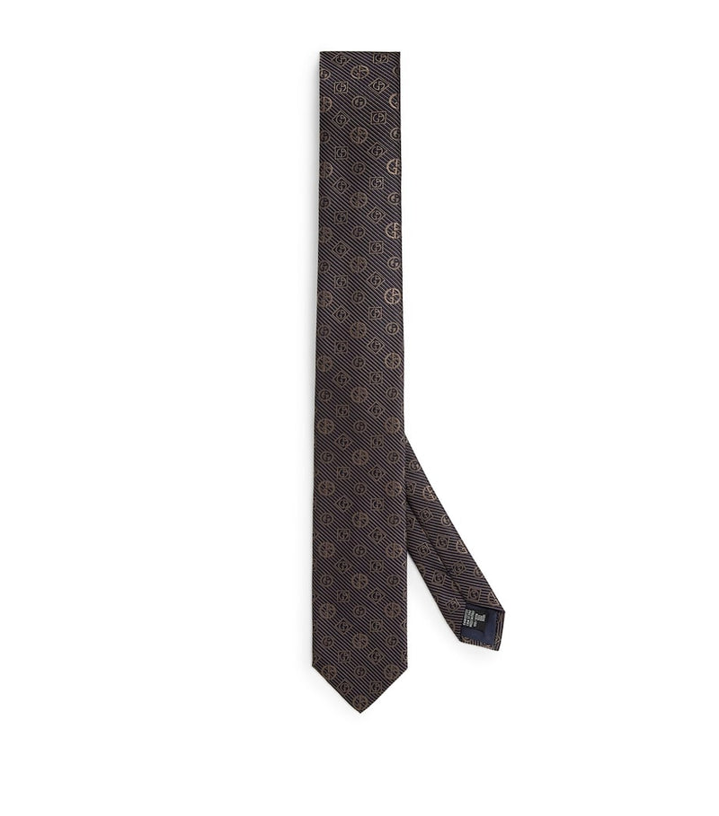 Giorgio Armani silk jacquard stripe tie, imported from the UK