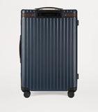 Carl Friedrik Hackett leather-trimmed hard shell check-in suitcase 65cm - British product