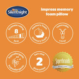 Silentnight memory foam firm pillow 48x74cm, imported from the UK