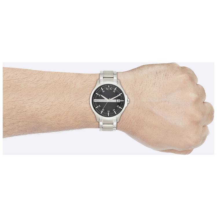 Armani Exchange men's silver stainless steel watch, imported from the UK