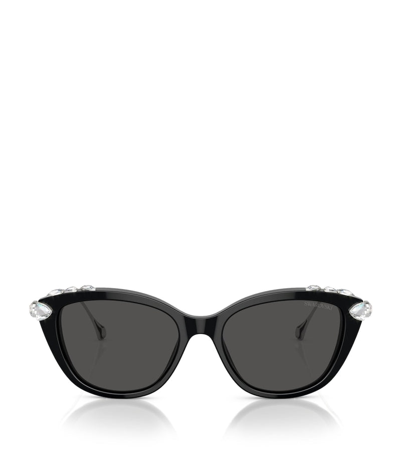 Swarovski cat eye sunglasses with crystal embellishments, imported from the UK