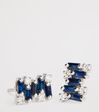 Suzanne Kalan blue sapphire diamond stud earrings 18kt white gold, UK version