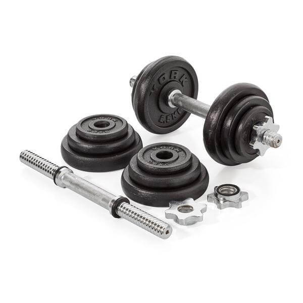 York Fitness 20kg cast iron dumbbell set with case (British brand)