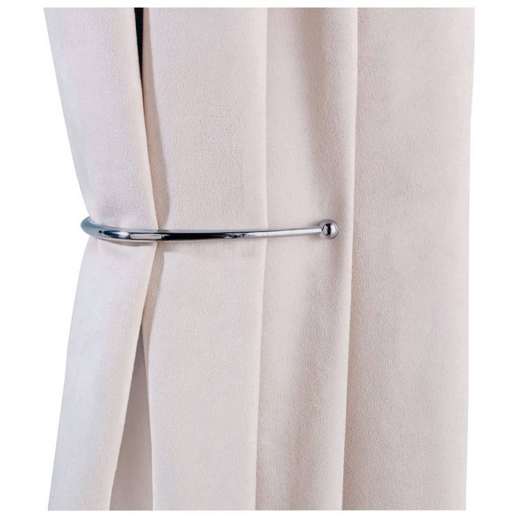 Argos Home chrome J-shaped curtain holdbacks 20cm, UK version