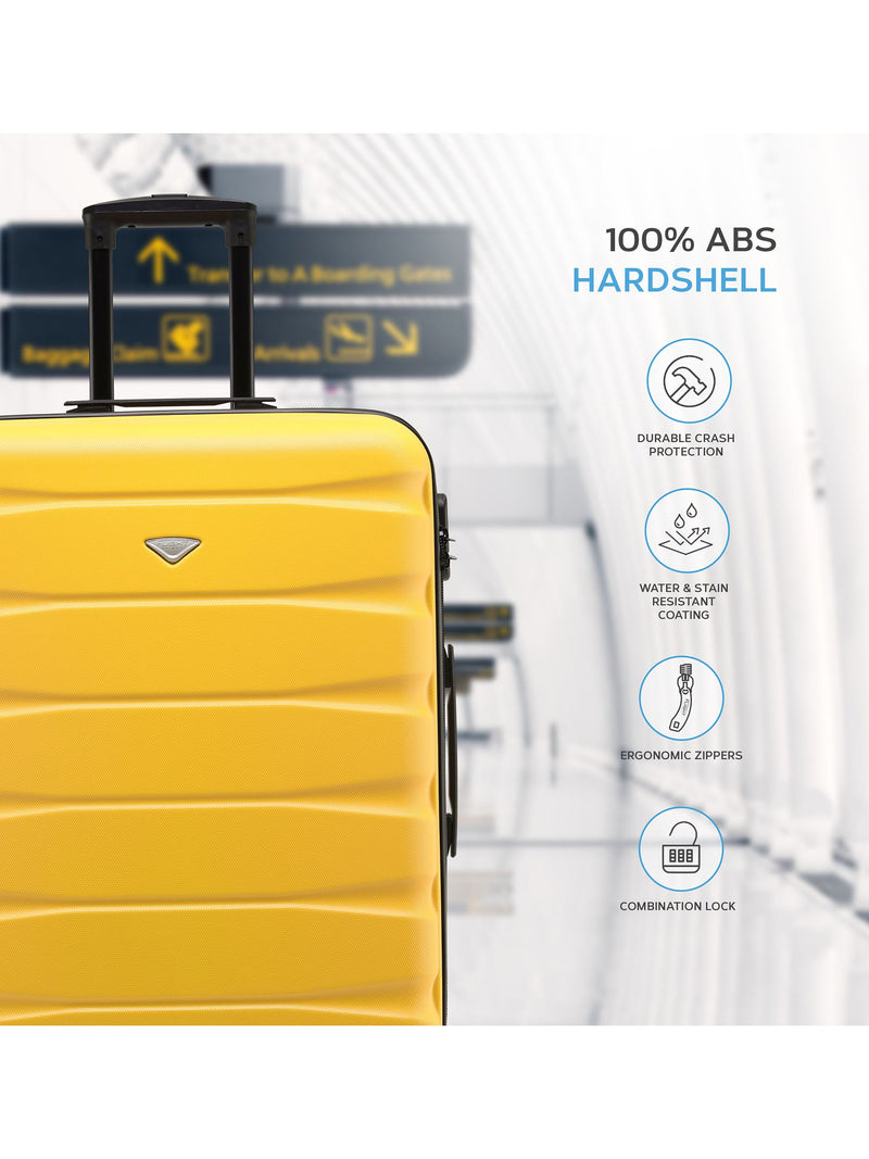 Flight Knight luggage set yellow/black cabin and check-in - British product