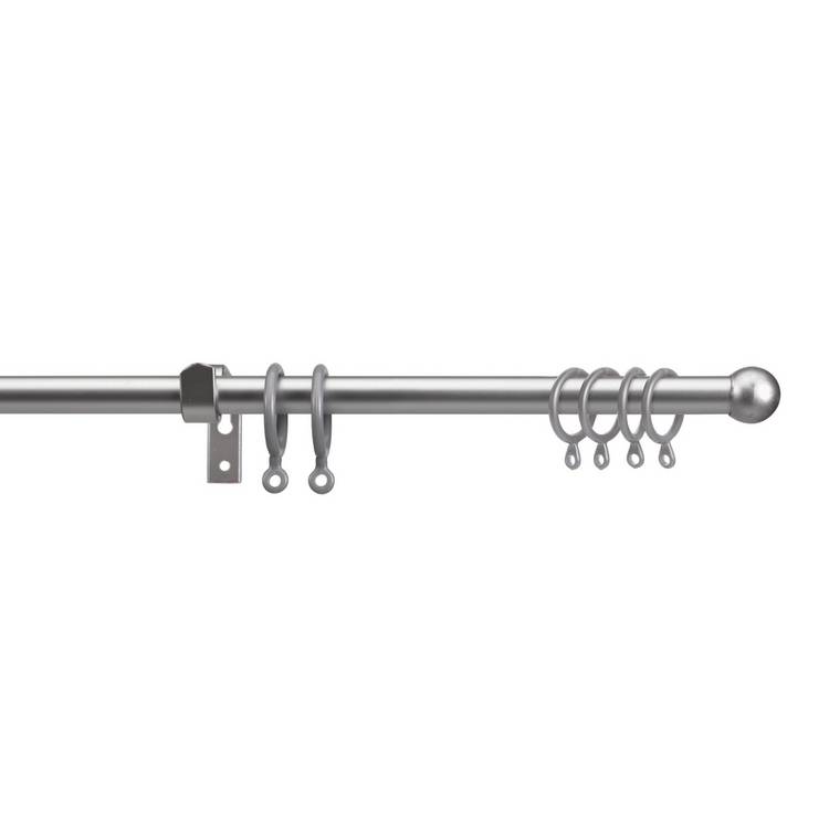 Argos Home silver extendable curtain pole 110cm to 200cm (British brand)