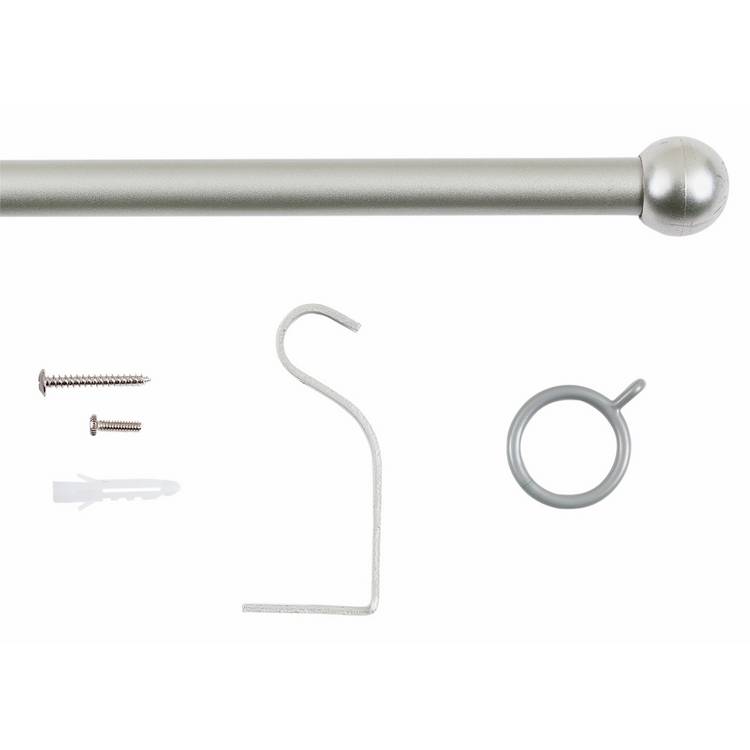 Argos Home silver extendable curtain pole 110cm to 200cm (British brand)