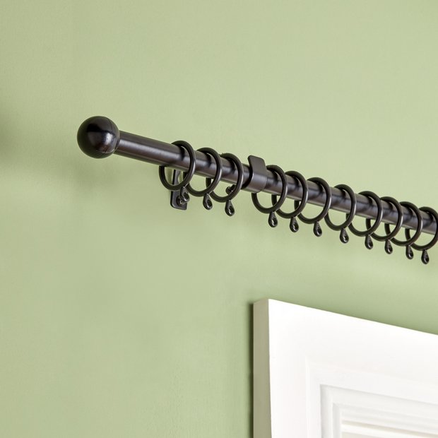 Argos Home black extendable curtain pole 110-200cm, UK version