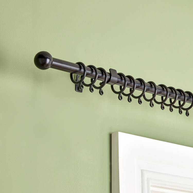 Argos Home black extendable curtain pole 110-200cm, UK version
