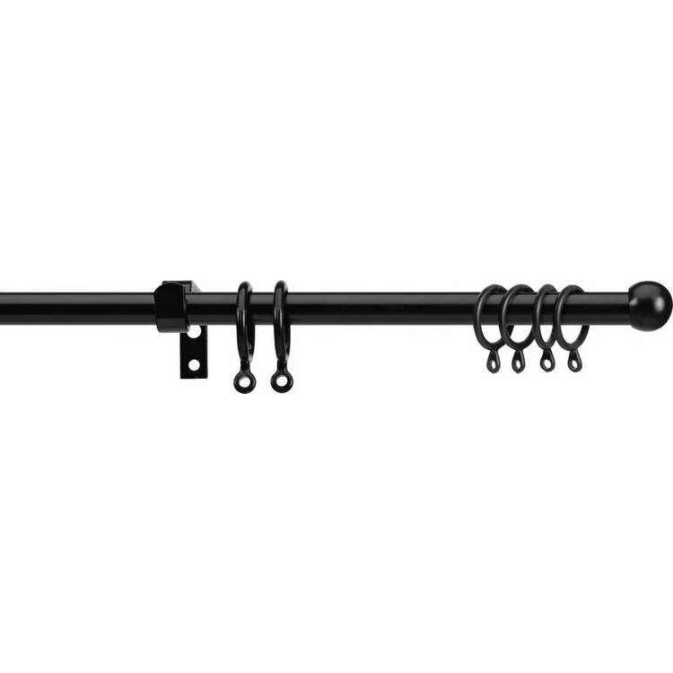 Argos Home black extendable curtain pole 110-200cm, UK version