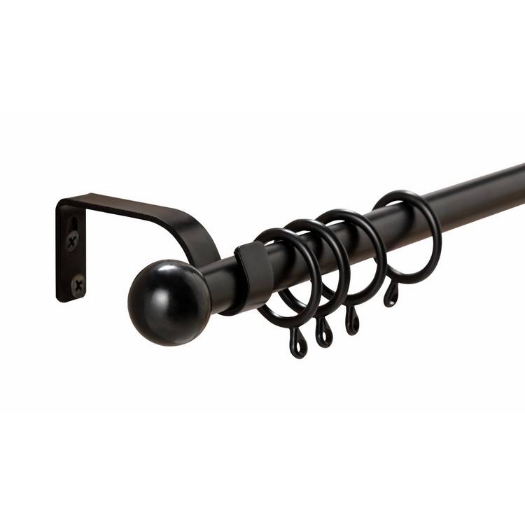 Argos Home black extendable curtain pole 110-200cm, UK version