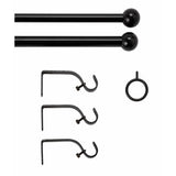 Argos Home black extendable curtain pole 110-200cm, UK version