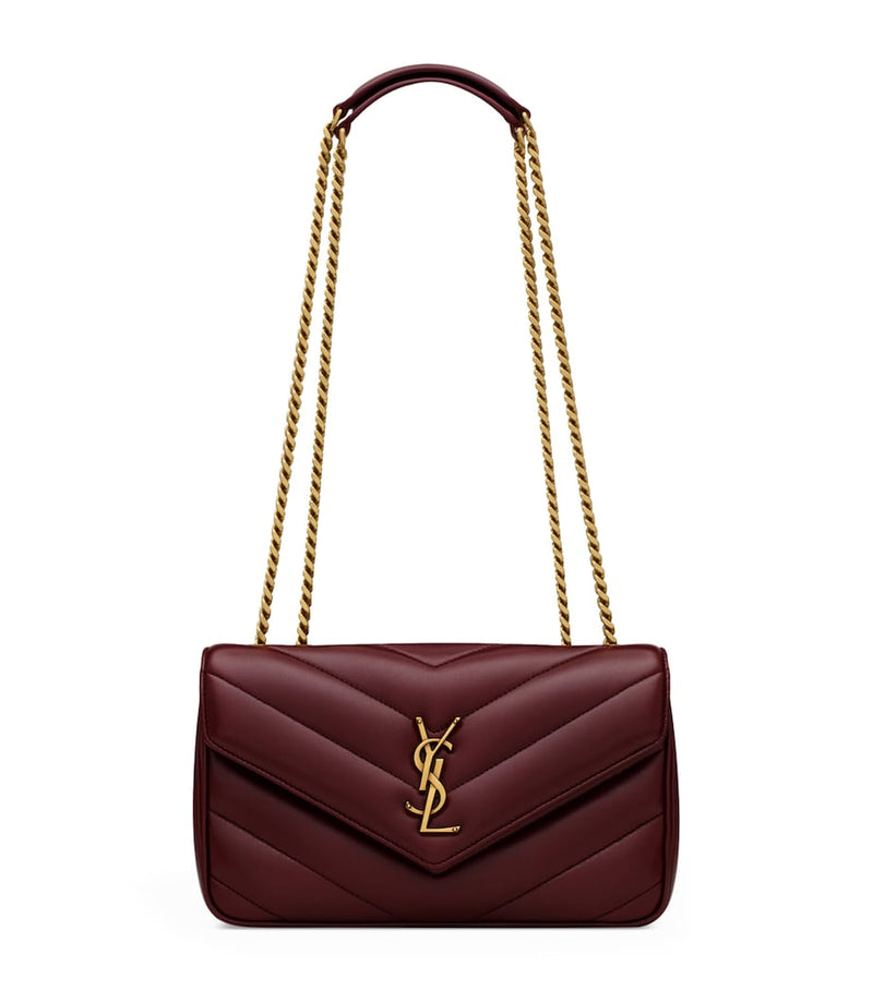 Saint Laurent small Loulou shoulder bag in padded matelassé leather, imported from the UK
