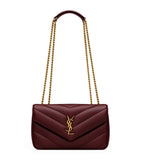 Saint Laurent small Loulou shoulder bag in padded matelassé leather, imported from the UK