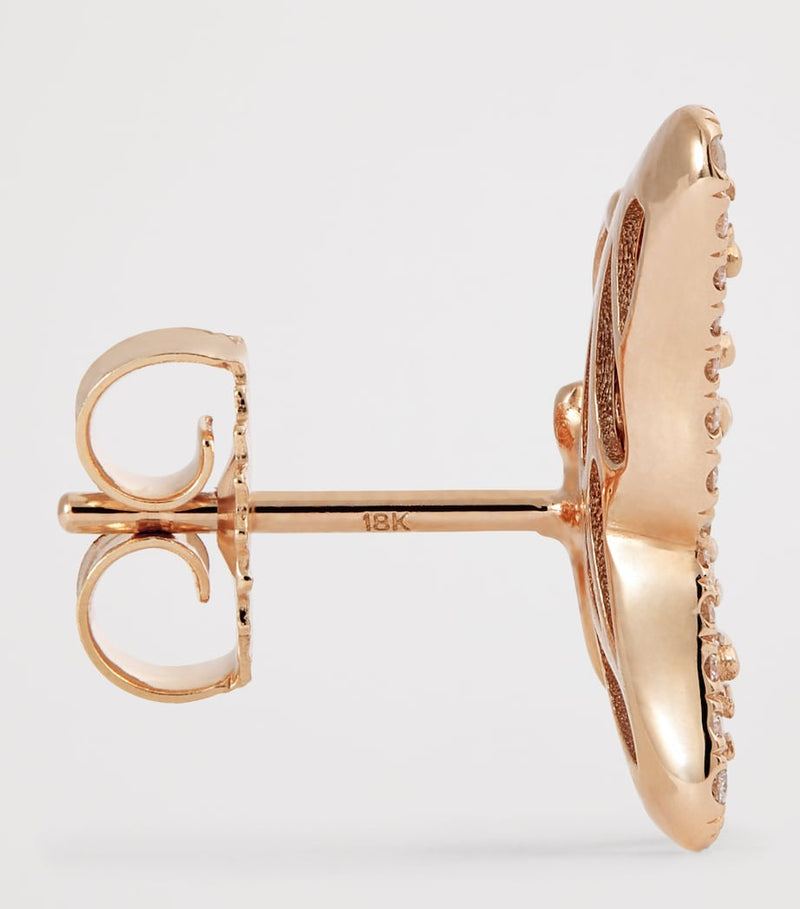 Suzanne Kalan rose gold diamond butterfly stud earrings - British product