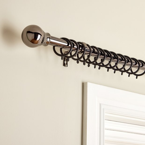 Argos Home black extendable curtain pole 110-300cm (British brand)