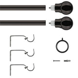 Argos Home black extendable curtain pole 110-300cm (British brand)