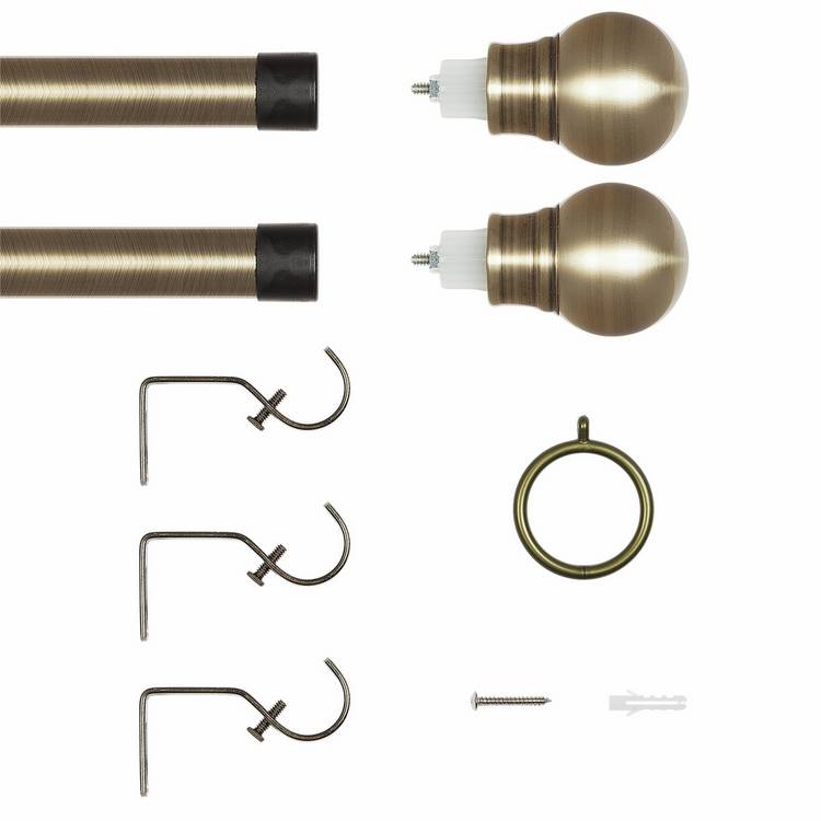 Argos Home brass extendable curtain pole 110cm-300cm - British product
