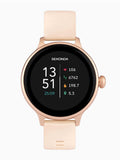 Smart Watch with Pink Silicone Strap, Rose Gold Case, 1.1-inch Display, IP67 Water Resistant