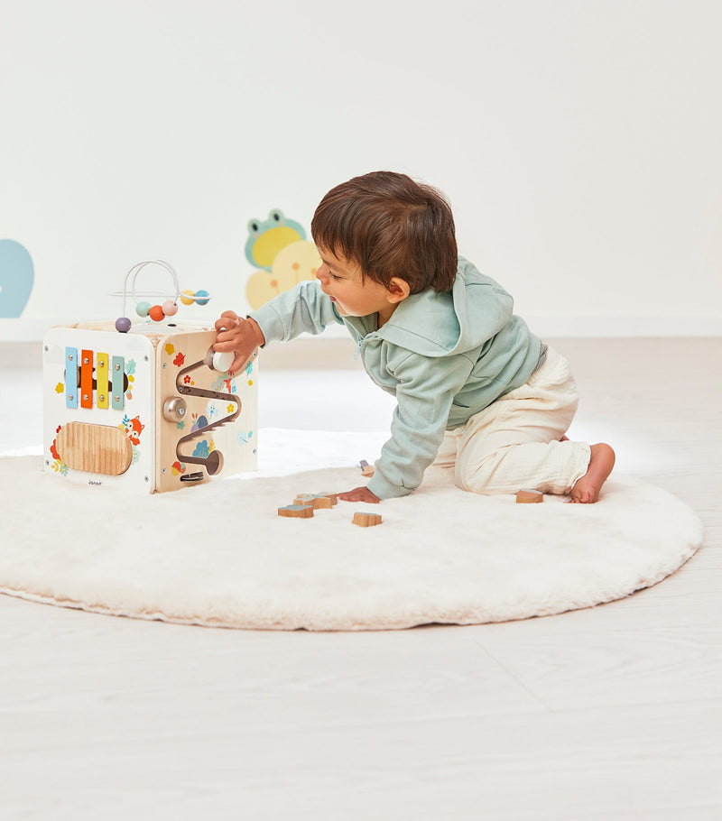 Janod wooden multi-activity cube, imported from the UK