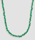 Suzanne Kalan yellow gold emerald tennis necklace, UK version