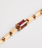 Suzanne Kalan rose gold and ruby medium block chain necklace, imported from the UK
