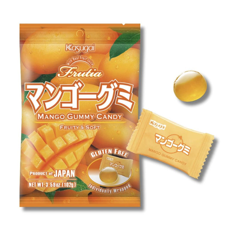 Kasugai Frutia mango gummy candy, imported from the UK