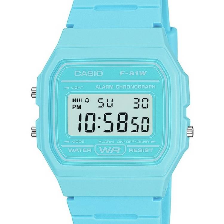 Casio retro watch blue resin strap - British product