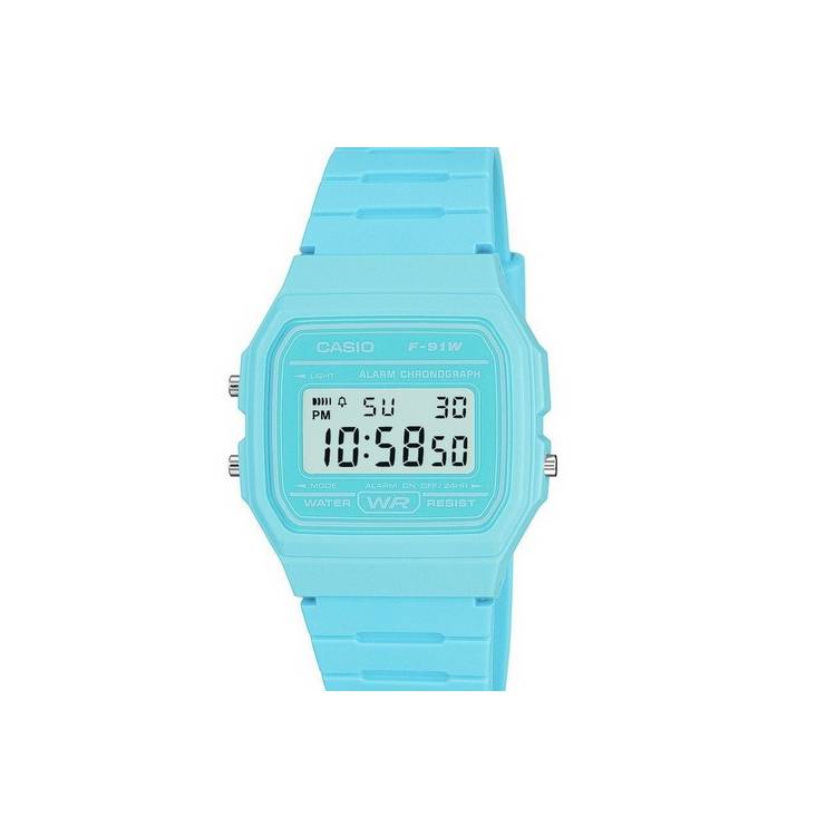 Casio retro watch blue resin strap - British product