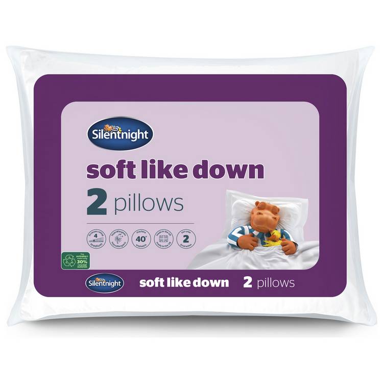 Silentnight soft like down pillow 2-pack (British brand)