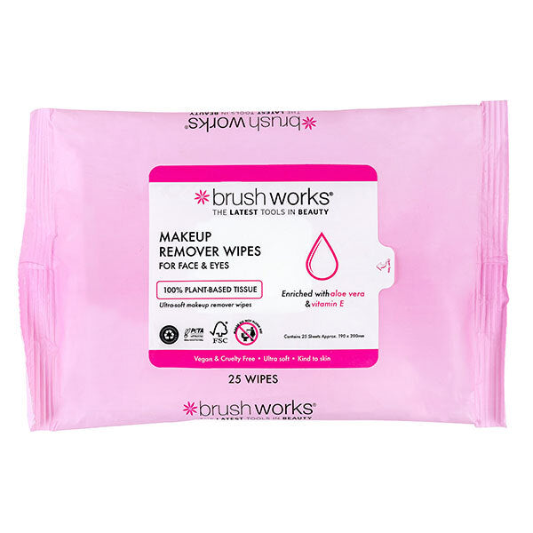 Brushworks makeup remover wipes 25 sheets - British product