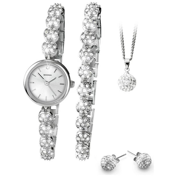 Sekonda ladies glitter watch set with jewellery, imported from the UK
