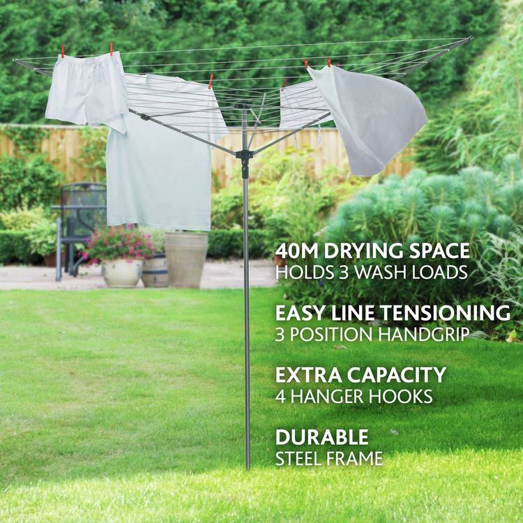 Vileda rotary outdoor washing line 40m, imported from the UK