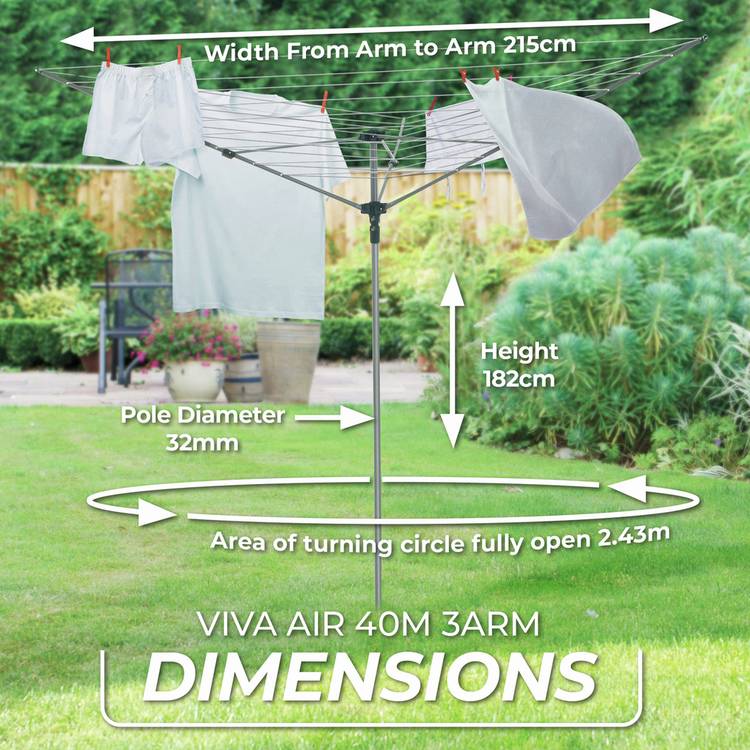 Vileda rotary outdoor washing line 40m, imported from the UK