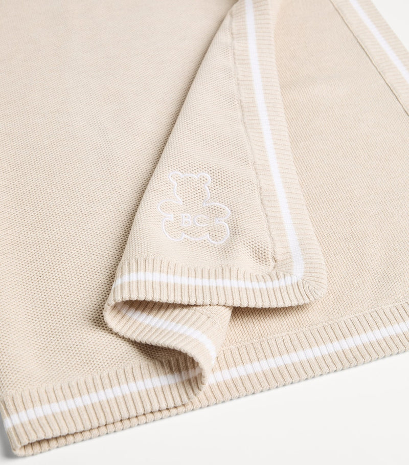 Brunello Cucinelli kids cotton embroidered Bernie blanket 80cm x 80cm (British brand)