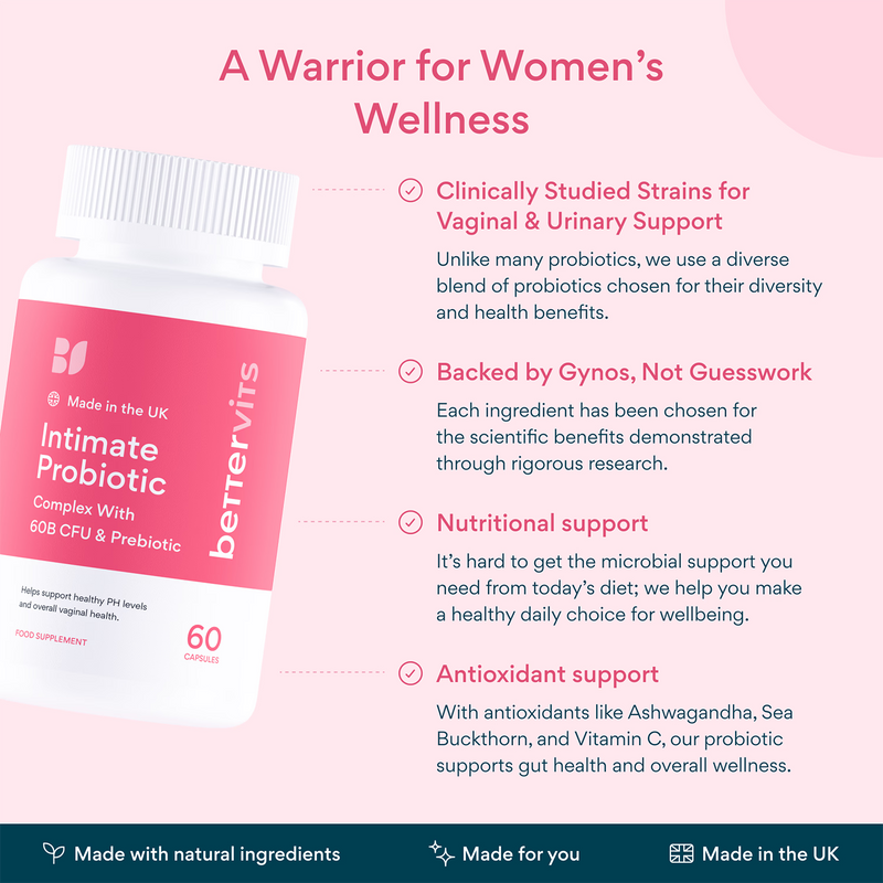 Bettervits Intimate Probiotic capsules 60s, UK version