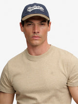Next Superdry Blue Contrast Peak Baseball Cap- Buy online at McGrocer