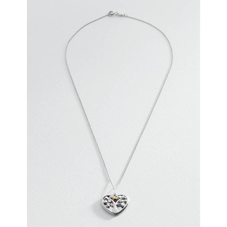 Moon & Back silver tree of life necklace 18 inch, imported from the UK
