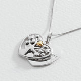 Moon & Back silver tree of life necklace 18 inch, imported from the UK